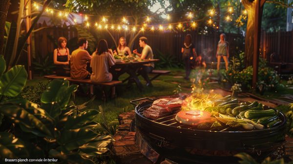 Brasero plancha : cuisson conviviale en extérieur